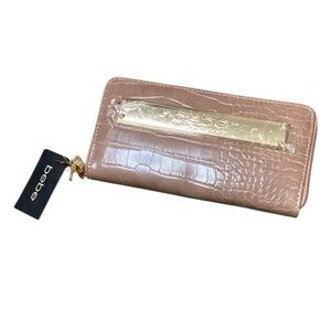 Bebe Blush Croc-Embossed Wallet